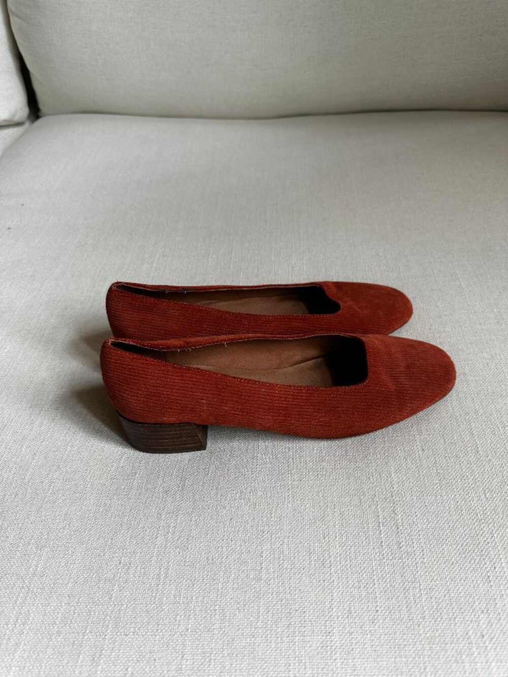 Madewell The Sofie Pump Corduroy Suede Russet Size 8.5